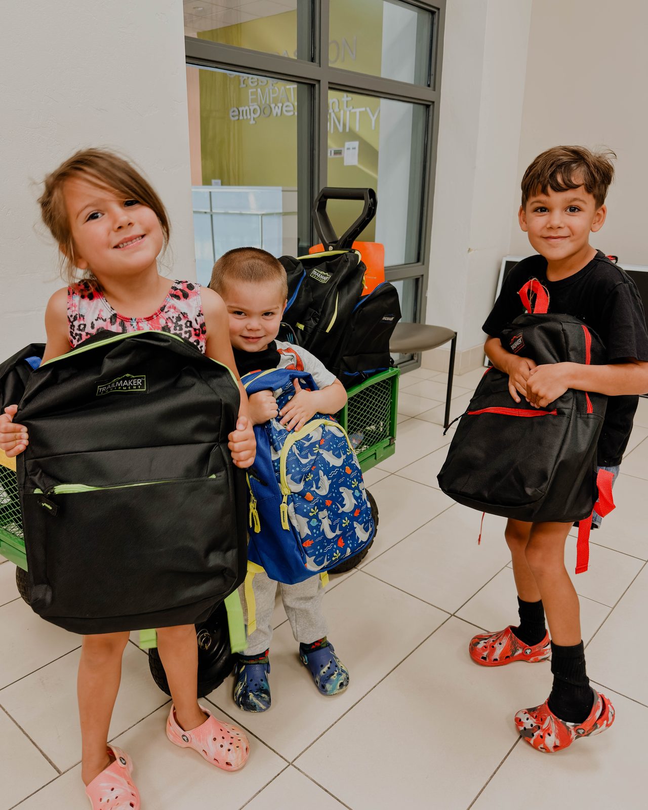Kids with backpacks
